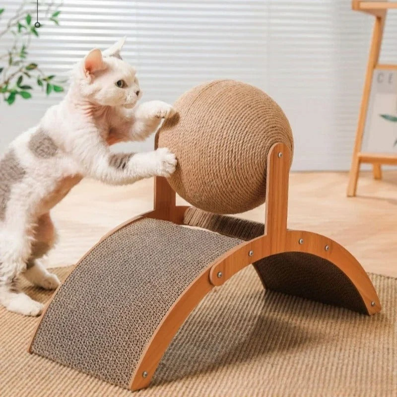 WoodPlay Scratcher™ – 2-in-1 Holz-Kratzball für Katzen