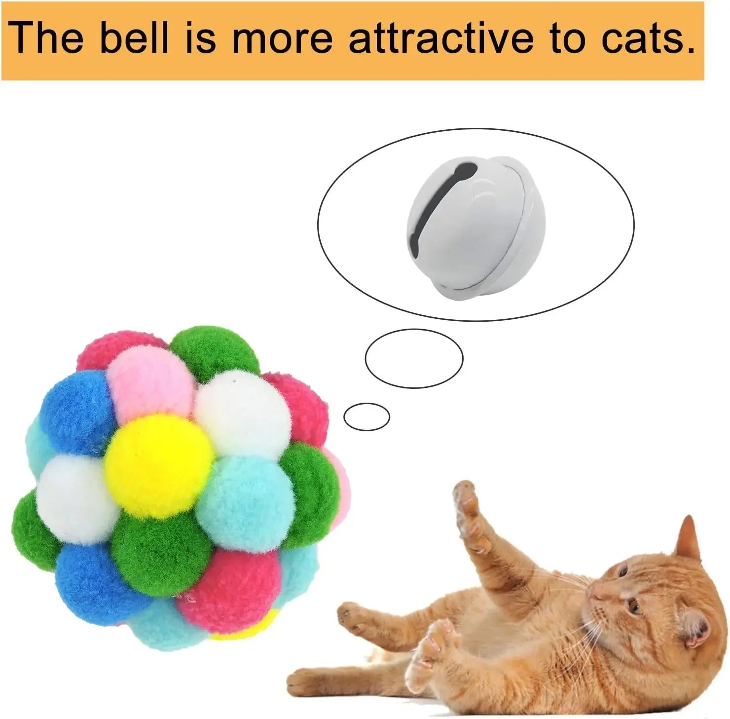 FunBalls™ Set – 3/60 Stück Bunte Spielbälle mit Glöckchen