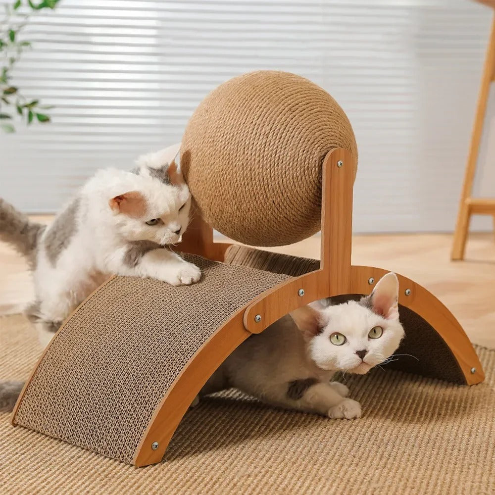 WoodPlay Scratcher™ – 2-in-1 Holz-Kratzball für Katzen