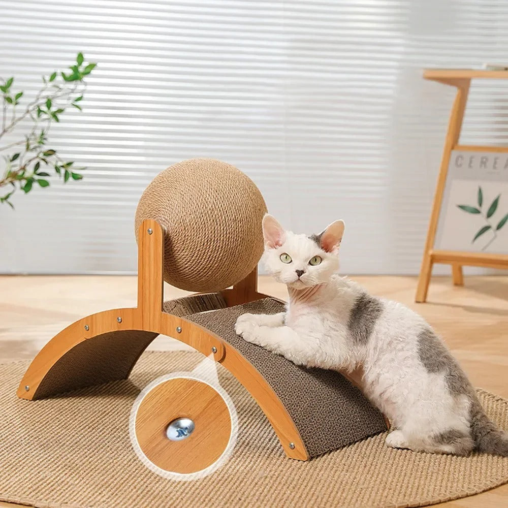 WoodPlay Scratcher™ – 2-in-1 Holz-Kratzball für Katzen
