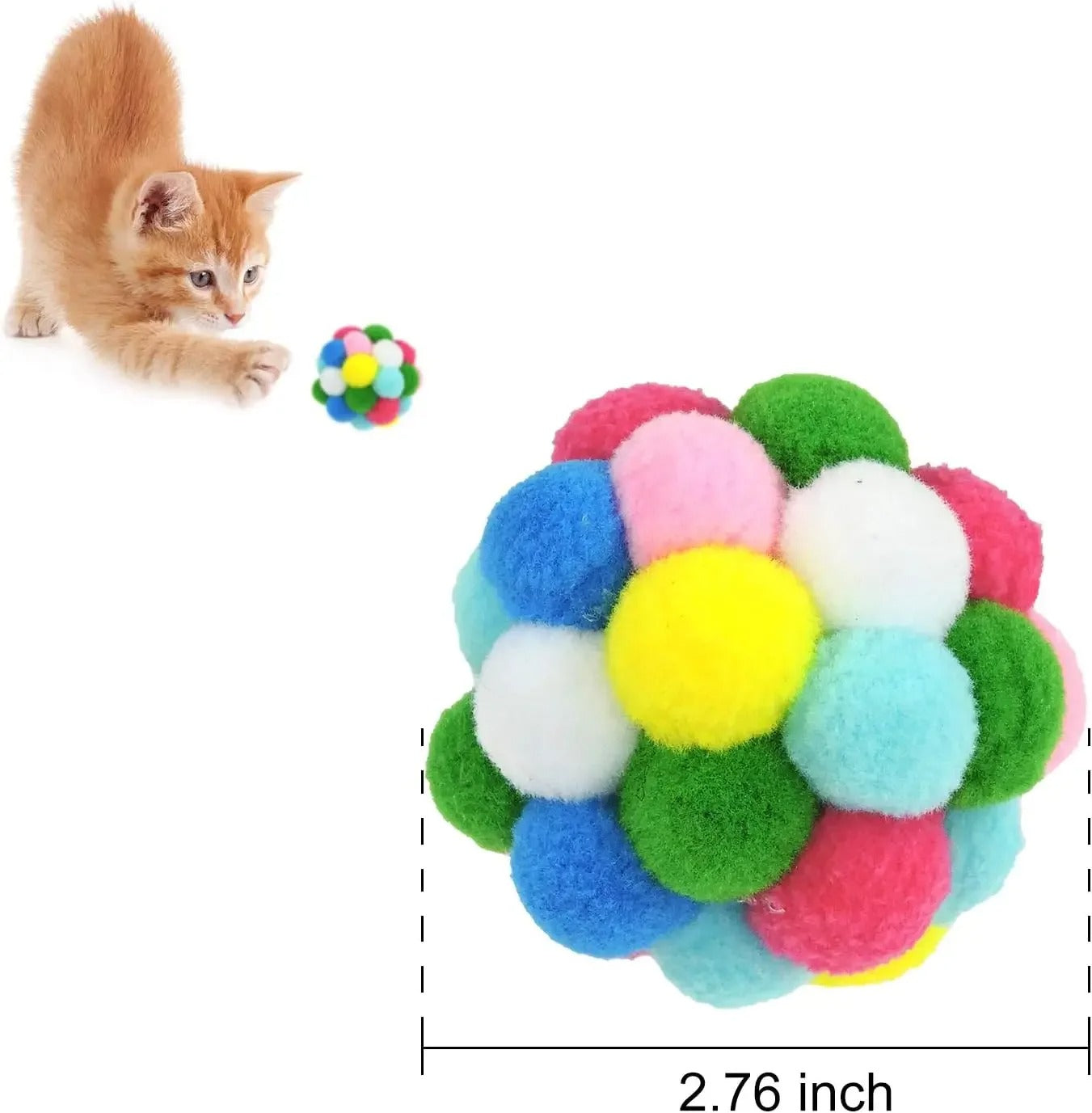 FunBalls™ Set – 3/60 Stück Bunte Spielbälle mit Glöckchen