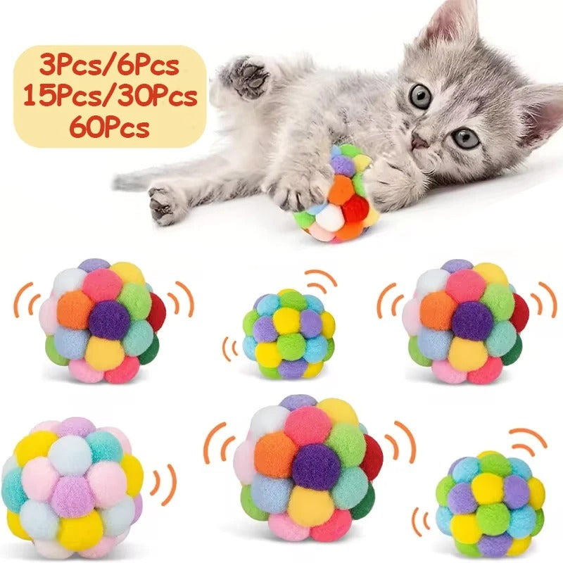 FunBalls™ Set – 3/60 Stück Bunte Spielbälle mit Glöckchen