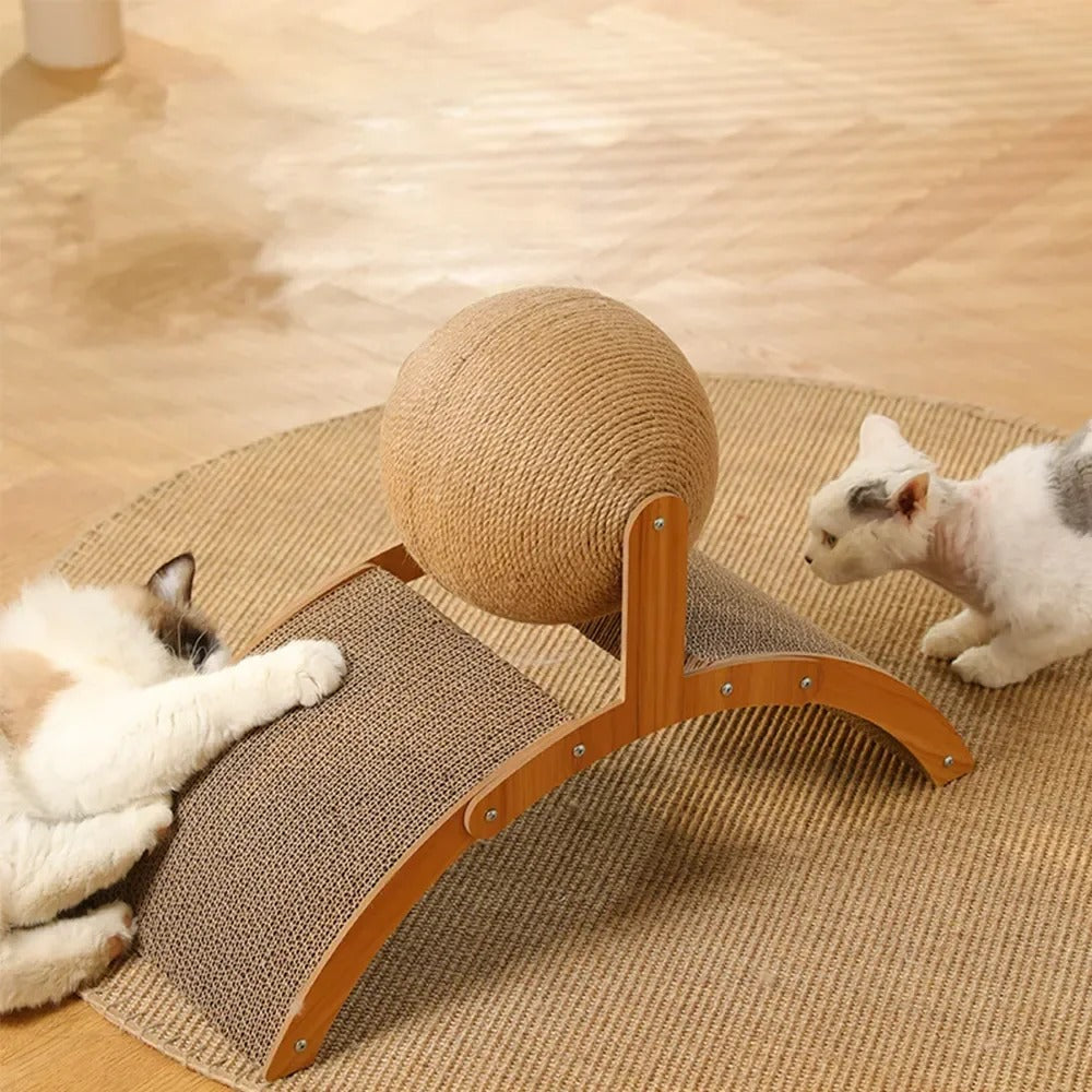 WoodPlay Scratcher™ – 2-in-1 Holz-Kratzball für Katzen